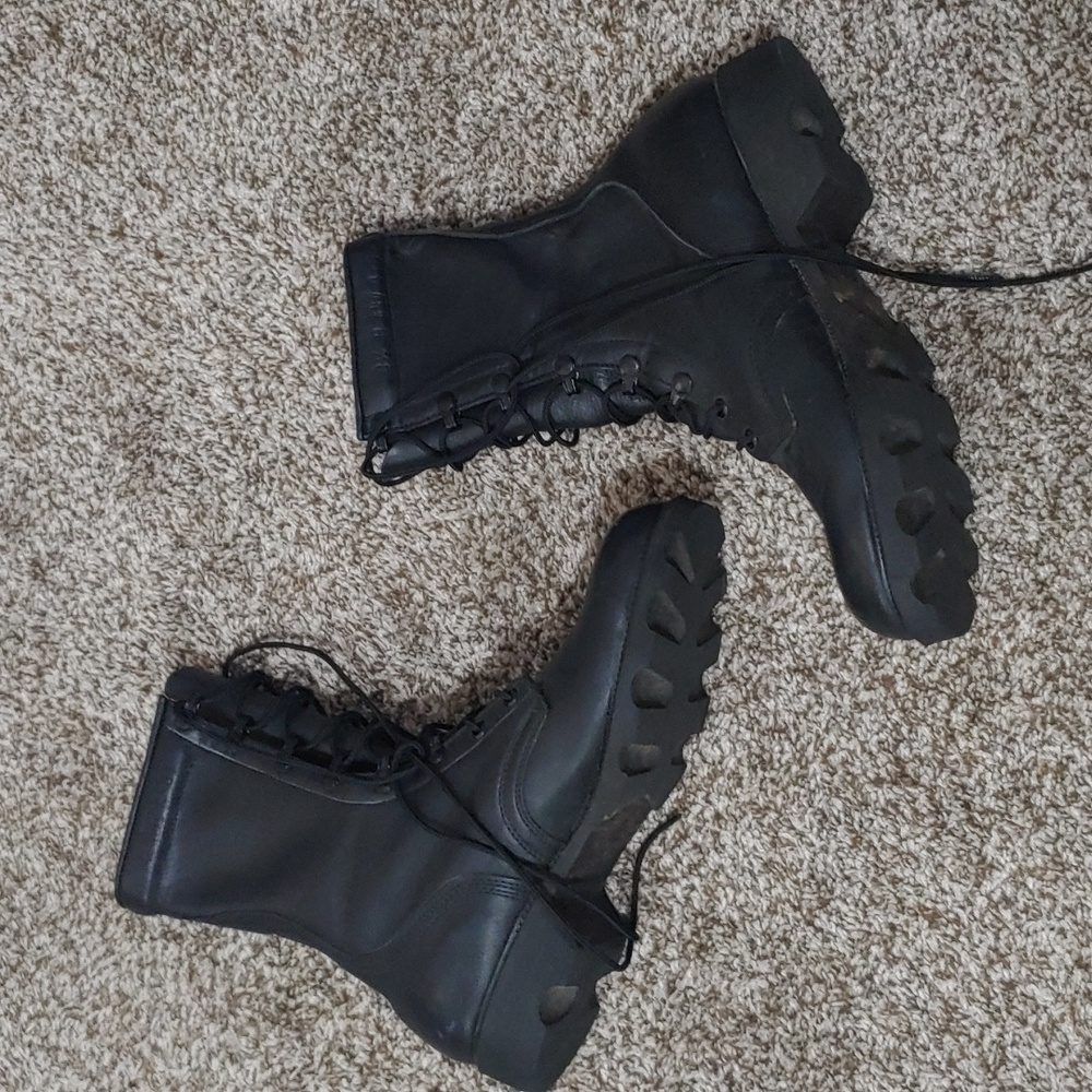 VTG Ro-Search Black Lace Up Combat Boots Men's Size 8.5 - Picture 3 of 5
